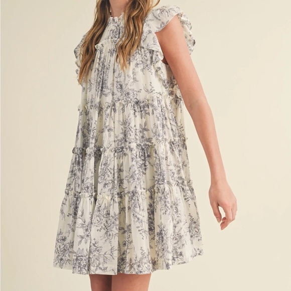 Floral Print Mini Dress - Picture 5 of 6